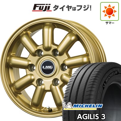 【新品】ハイエース200系 夏タイヤ ホイール4本セット 215/60R17 109/107T ミシュラン アジリス3 レアマイスター LMG MOS-9(ゴールド) 17インチ
