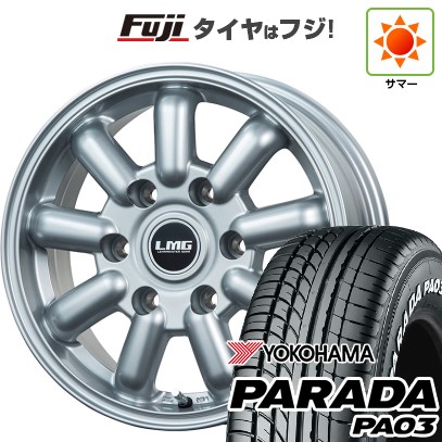 【新品】ハイエース200系 夏タイヤ ホイール4本セット 215/60R17 109/107S ヨコハマ PARADA PA03 ホワイトレター レアマイスター LMG MOS-9(シルバー) 17インチ
