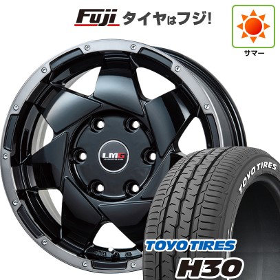 【新品】ハイエース200系 夏タイヤ ホイール4本セット 215/60R17 109/107R トーヨー H30 レアマイスター LMG shuriken ブラック/ブラッククリアリム 17インチ