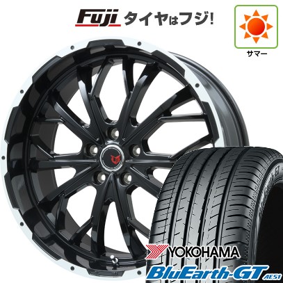 シビック(FL系 FK系)等 夏タイヤ ホイール4本セット 235/35R19 ヨコハマ ブルーアース GT AE51 レアマイスター LMG ヴァスティア(グロスブラック/ホワイトリム) 19インチ