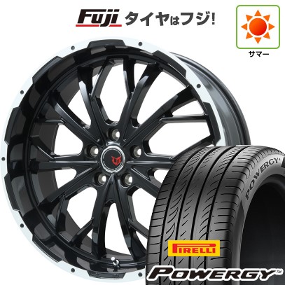 シビック(FL系 FK系)等 夏タイヤ ホイール4本セット 235/35R19 ピレリ パワジー レアマイスター LMG ヴァスティア(グロスブラック/ホワイトリム) 19インチ