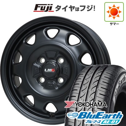 【新品 軽自動車】N-BOX タント スペーシア 夏タイヤ ホイール4本セット 165/55R15 ヨコハマ ブルーアース AE-01 レアマイスター LMG OFF-STYLE(マットブラック) 15インチ