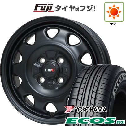 【新品 軽自動車】N-BOX タント スペーシア 夏タイヤ ホイール4本セット 165/55R15 ヨコハマ エコス ES31 レアマイスター LMG OFF-STYLE(マットブラック) 15インチ