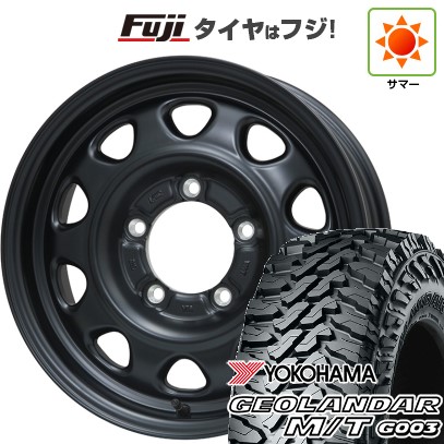 【新品】ジムニーシエラ 夏タイヤ ホイール4本セット 215/75R15 ヨコハマ ジオランダー M/T G003 レアマイスター LMG OFF-STYLE(マットブラック) 15インチ