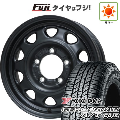 【新品】ジムニーシエラ 夏タイヤ ホイール4本セット 195/80R15 ヨコハマ ジオランダー A/T G015 RBL レアマイスター LMG OFF-STYLE(マットブラック) 15インチ
