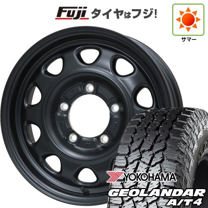 【新品】ジムニーシエラ 夏タイヤ ホイール４本セット 215/75R15 ヨコハマ ジオランダー A/T4 G018 RBL レアマイスター LMG OFF-STYLE(マットブラック) 15インチ