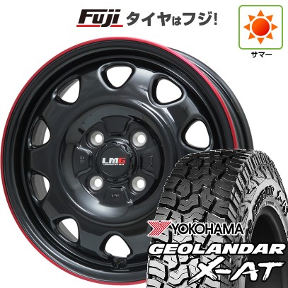 【新品 軽自動車】N-BOX タント スペーシア 夏タイヤ ホイール4本セット 155/65R14 ヨコハマ ジオランダー X-AT G016 レアマイスター LMG OFF-STYLE(グロスブラック/レッドリム) 14インチ