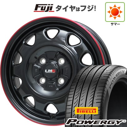 【新品 軽自動車】N-BOX タント スペーシア 夏タイヤ ホイール4本セット 165/55R15 ピレリ パワジー レアマイスター LMG OFF-STYLE(グロスブラック/レッドリム) 15インチ