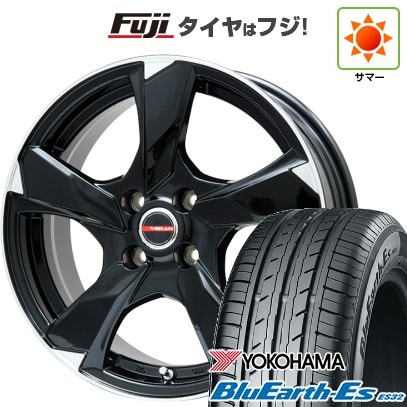 【新品】ライズ/ロッキー(ガソリン) 夏タイヤ ホイール4本セット 195/60R17 ヨコハマ ブルーアース ES32 プレミックス ヴェランV(グロスブラック/リムポリッシュ) 17インチ