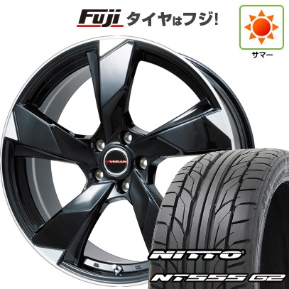 【パンク保証付き】シビック(FL系 FK系)等 夏タイヤ ホイール4本セット 235/35R19 ニットー NT555 G2 プレミックス ヴェランV(グロスブラック/リムポリッシュ) 19インチ