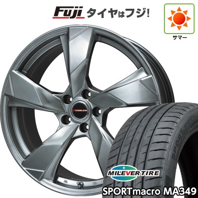 シビック(FL系 FK系)等 夏タイヤ ホイール4本セット 235/35R19 ミレバー スポーツマクロ MA349（限定） プレミックス ヴェランV(クロームハイパーシルバー) 19インチ