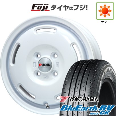 【パンク保証付き】【新品 軽自動車】N-BOX タント スペーシア 夏タイヤ ホイール4本セット 155/65R14 ヨコハマ ブルーアース RV-03CK プレミックス プディン(ホワイト) 14インチ