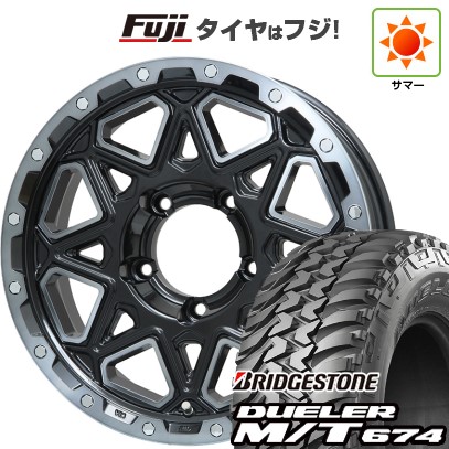 【新品】ジムニー 夏タイヤ ホイール4本セット 185/85R16 ブリヂストン デューラー M/T674 レアマイスター LMG モンタグナ(ブラックポリッシュ/ブラッククリア) 16インチ