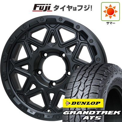【新品】ジムニーシエラ 夏タイヤ ホイール4本セット 215/70R16 ダンロップ グラントレック AT5 レアマイスター LMG モンタグナ(マットブラック) 16インチ