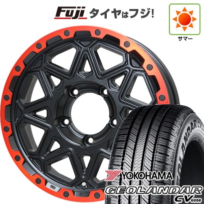 【新品】ジムニーシエラ 夏タイヤ ホイール4本セット 215/70R16 ヨコハマ ジオランダー CV G058 レアマイスター LMG モンタグナ(マットブラック/レッドリム) 16インチ