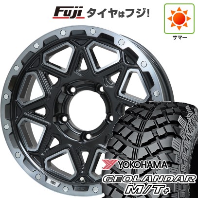 【新品】ジムニー 夏タイヤ ホイール4本セット 195R16C 104/102Q ヨコハマ ジオランダー M/T+ G001J レアマイスター LMG モンタグナ(ブラックポリッシュ/ブラッククリア) 16インチ