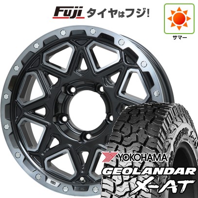 【新品】ジムニー 夏タイヤ ホイール4本セット 195R16C 104/102Q ヨコハマ ジオランダー X-AT G016 OWL レアマイスター LMG モンタグナ(ブラックポリッシュ/ブラッククリア) 16インチ