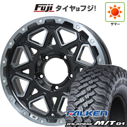 【新品】ジムニー 夏タイヤ ホイール4本セット 185/85R16 ファルケン ワイルドピーク M/T01 レアマイスター LMG モンタグナ(ブラックポリッシュ/ブラッククリア) 16インチ