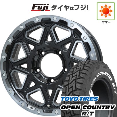 【新品】ジムニー 夏タイヤ ホイール4本セット 185/85R16 トーヨー オープンカントリー R/T RWL/RBL レアマイスター LMG モンタグナ(ブラックポリッシュ/ブラッククリア) 16インチ