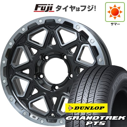 【新品】ジムニー 夏タイヤ ホイール4本セット 175/80R16 ダンロップ グラントレック PT5 レアマイスター LMG モンタグナ(ブラックポリッシュ/ブラッククリア) 16インチ