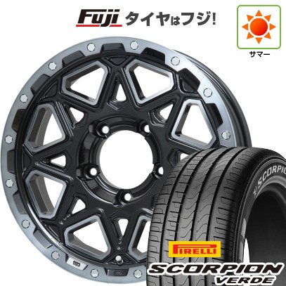 【新品】ジムニーシエラ 夏タイヤ ホイール4本セット 215/70R16 ピレリ スコーピオン ヴェルデ レアマイスター LMG モンタグナ(ブラックポリッシュ/ブラッククリア) 16インチ