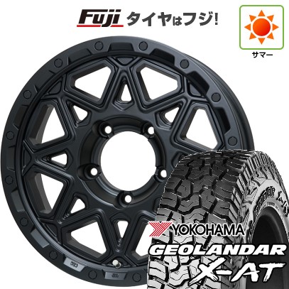 【新品】ジムニー 夏タイヤ ホイール4本セット 195R16C 104/102Q ヨコハマ ジオランダー X-AT G016 OWL レアマイスター LMG モンタグナ(マットブラック) 16インチ