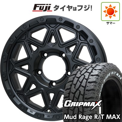 【新品】ジムニー 夏タイヤ ホイール4本セット 185/85R16 グリップマックス マッドレイジR/T MAX RWL(限定) レアマイスター LMG モンタグナ(マットブラック) 16インチ