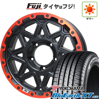 【新品】ジムニーシエラ 夏タイヤ ホイール4本セット 215/70R16 ヨコハマ ブルーアース XT AE61 レアマイスター LMG モンタグナ(マットブラック/レッドリム) 16インチ