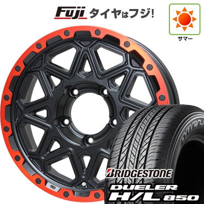 【新品】ジムニーシエラ 夏タイヤ ホイール4本セット 215/70R16 ブリヂストン デューラー H/L850 レアマイスター LMG モンタグナ(マットブラック/レッドリム) 16インチ