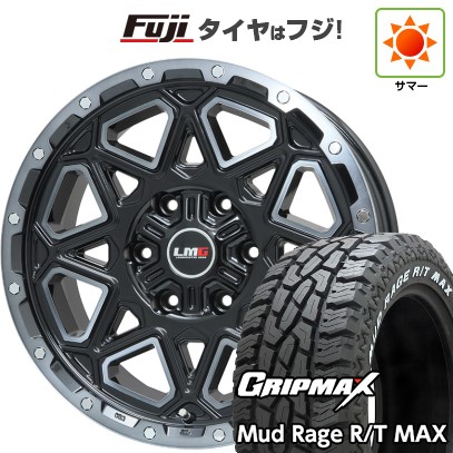 プラド/ハイラックス 夏タイヤ ホイール４本セット 265/70R17 グリップマックス マッドレイジR/T MAX RWL(限定) レアマイスター LMG モンタグナ(ブラックポリッシュ/ブラッククリア) 17インチ