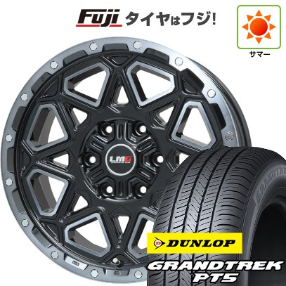 プラド/ハイラックス 夏タイヤ ホイール4本セット 265/70R17 ダンロップ グラントレック PT5 レアマイスター LMG モンタグナ(ブラックポリッシュ/ブラッククリア) 17インチ