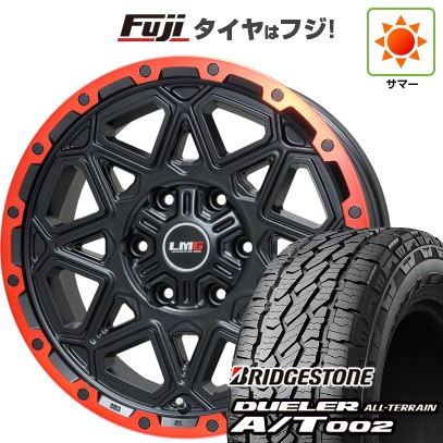 プラド/ハイラックス 夏タイヤ ホイール4本セット 265/70R17 ブリヂストン デューラー A/T002 OWL/RBL レアマイスター LMG モンタグナ(マットブラック/レッドリム) 17インチ