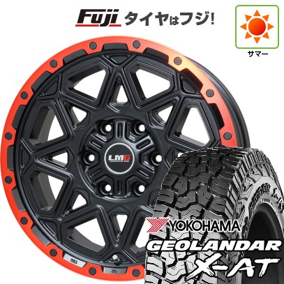 プラド/ハイラックス 夏タイヤ ホイール4本セット 265/70R17 ヨコハマ ジオランダー X-AT G016 レアマイスター LMG モンタグナ(マットブラック/レッドリム) 17インチ