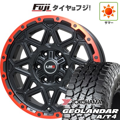 プラド/ハイラックス 夏タイヤ ホイール４本セット 265/70R17 ヨコハマ ジオランダー A/T4 G018 OWL/RBL レアマイスター LMG モンタグナ(マットブラック/レッドリム) 17インチ