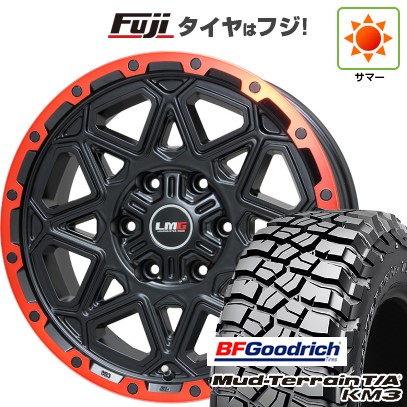 プラド/ハイラックス/トライトン(GSR) 夏タイヤ ホイール4本セット 265/65R17 BFグッドリッチ マッドテレーンT/A KM3 レアマイスター LMG モンタグナ(マットブラック/レッドリム) 17インチ