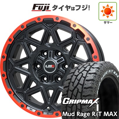 プラド/ハイラックス 夏タイヤ ホイール４本セット 265/70R17 グリップマックス マッドレイジR/T MAX RWL(限定) レアマイスター LMG モンタグナ(マットブラック/レッドリム) 17インチ