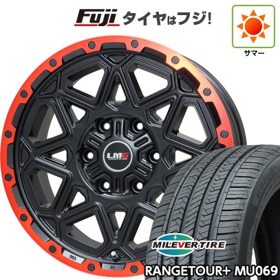 プラド/ハイラックス/トライトン(GSR) 夏タイヤ ホイール4本セット 265/65R17 ミレバー レンジツアープラスMU069(限定) レアマイスター LMG モンタグナ(マットブラック/レッドリム) 17インチ