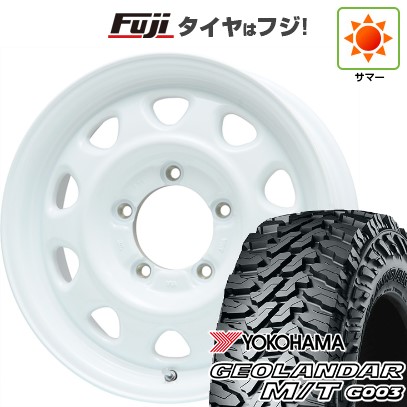 【新品】ジムニー 夏タイヤ ホイール4本セット 195R16C 104/102Q ヨコハマ ジオランダー M/T G003 レアマイスター LMG OFF-STYLE(ホワイト) 16インチ