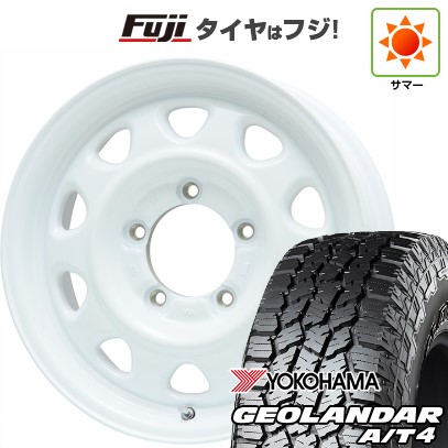 【新品】ジムニー 夏タイヤ ホイール4本セット 185/85R16 ヨコハマ ジオランダー A/T4 G018 WL/RBL レアマイスター LMG OFF-STYLE(ホワイト) 16インチ