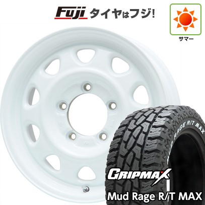 【新品】ジムニー 夏タイヤ ホイール4本セット 185/85R16 グリップマックス マッドレイジR/T MAX RWL(限定) レアマイスター LMG OFF-STYLE(ホワイト) 16インチ