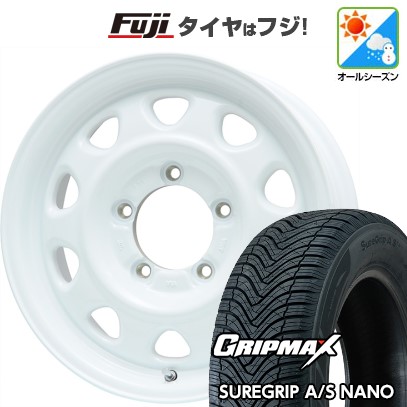 【新品】ジムニー オールシーズンタイヤ ホイール4本セット 175/80R16 グリップマックス シュアグリップ オールシーズン ナノ(限定) レアマイスター LMG OFF-STYLE(ホワイト) 16インチ