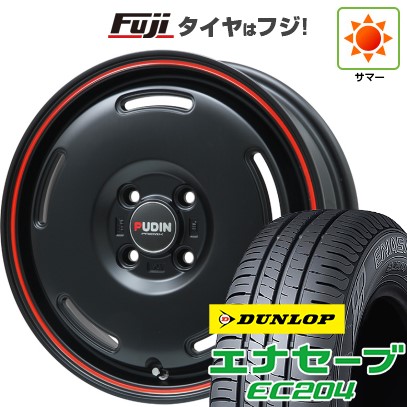 【新品 軽自動車】N-BOX タント スペーシア 夏タイヤ ホイール4本セット 165/55R15 ダンロップ エナセーブ EC204 プレミックス プディン(マットブラック/レッドライン) 15インチ