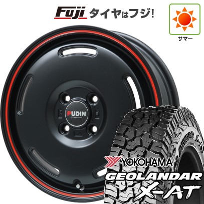 【新品 軽自動車】N-BOX タント スペーシア 夏タイヤ ホイール4本セット 155/65R14 ヨコハマ ジオランダー X-AT G016 プレミックス プディン(マットブラック/レッドライン) 14インチ