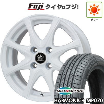 【新品 軽自動車】N-BOX タント スペーシア 夏タイヤ ホイール4本セット 165/55R15 ミレバー ハーモニック プラス MP070(限定) プレミックス アマルフィV Jr(ホワイト) 15インチ