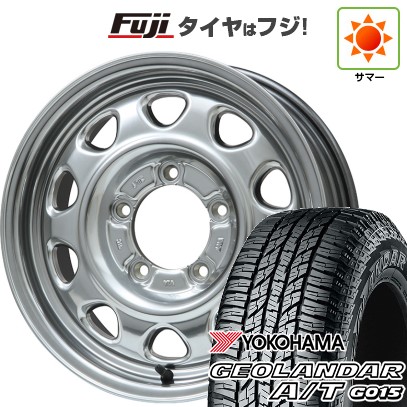 【新品】ジムニーシエラ 夏タイヤ ホイール4本セット 195/80R15 ヨコハマ ジオランダー A/T G015 RBL レアマイスター LMG OFF-STYLE(ハイパーシルバー) 15インチ