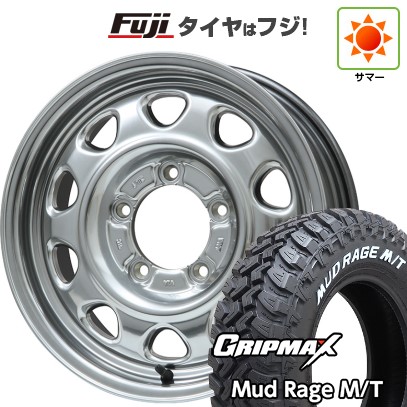 【新品】ジムニーシエラ 夏タイヤ ホイール4本セット 195/80R15 グリップマックス マッドレイジM/T RWL(限定) レアマイスター LMG OFF-STYLE(ハイパーシルバー) 15インチ