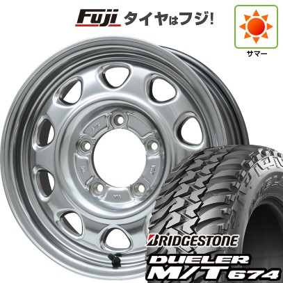 【新品】ジムニーシエラ 夏タイヤ ホイール4本セット 215/75R15 ブリヂストン デューラー M/T674 レアマイスター LMG OFF-STYLE(ハイパーシルバー) 15インチ