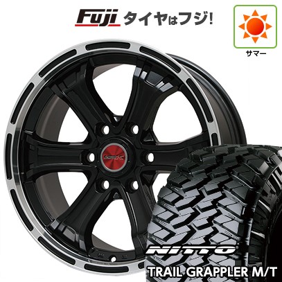 プラド/ハイラックス 夏タイヤ ホイール4本セット 265/70R17 ニットー トレイルグラップラー M/T ビッグウエイ B-MUD K(グロスブラックリムポリッシュトヨタ用 17インチ
