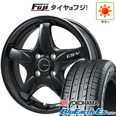 【新品 軽自動車】N-BOX タント スペーシア 夏タイヤ ホイール4本セット 165/55R15 ヨコハマ ブルーアース ES32 レアマイスター CS-V(グロスブラック/リムポリッシュ) 15インチ