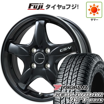 【新品 軽自動車】N-BOX タント スペーシア 夏タイヤ ホイール4本セット 165/55R15 ヨコハマ ジオランダー A/T G015 RBL レアマイスター CS-V(グロスブラック/リムポリッシュ) 15インチ